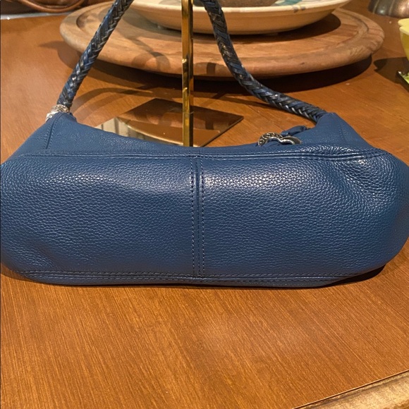 Brighton Hobo Leather Teal/Blue with braided leather strap Shoulder Bag - Picture 7 of 12